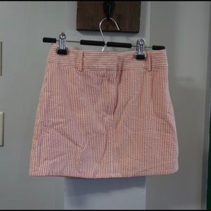 Tailor New York red & white Seersucker mini skirt